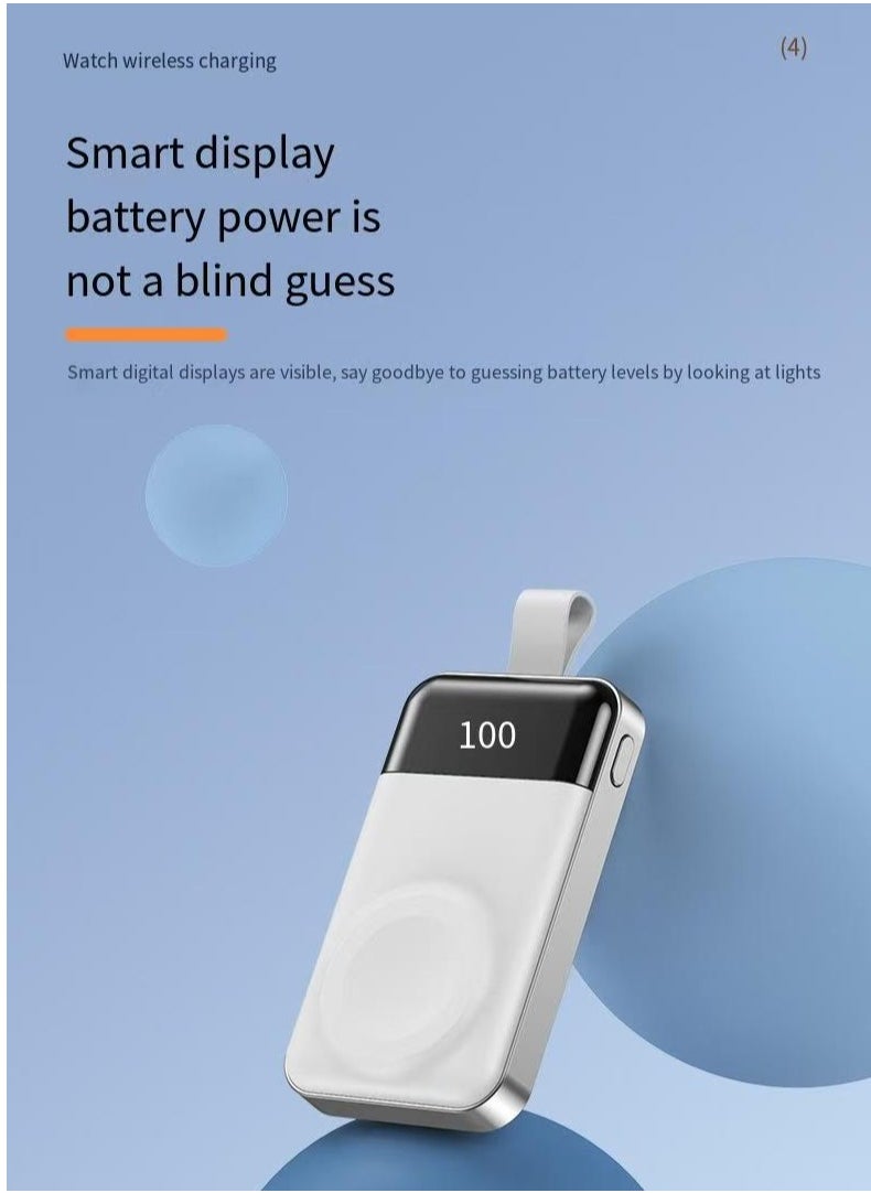 Portable charging watch charger suitable for 2000mAh wireless charging of watches (Silver Universal Edition)