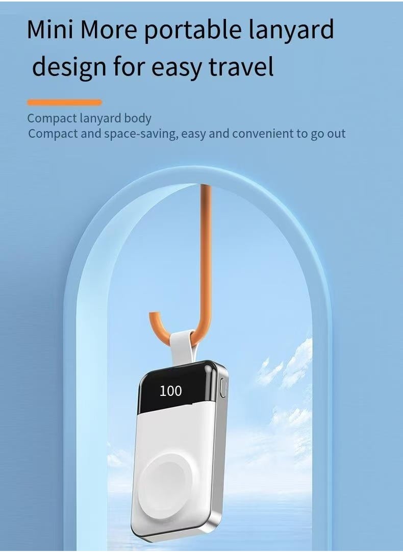 Portable charging watch charger suitable for 2000mAh wireless charging of watches (Silver Universal Edition)