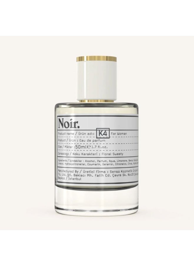 NOIR K4 Sweet Floral Perfume for Women Long Lasting Eau de Parfum with Lavender, Vanilla & Orange Blossom | Inspired by YSL Libre 50ML | Made in Turkey