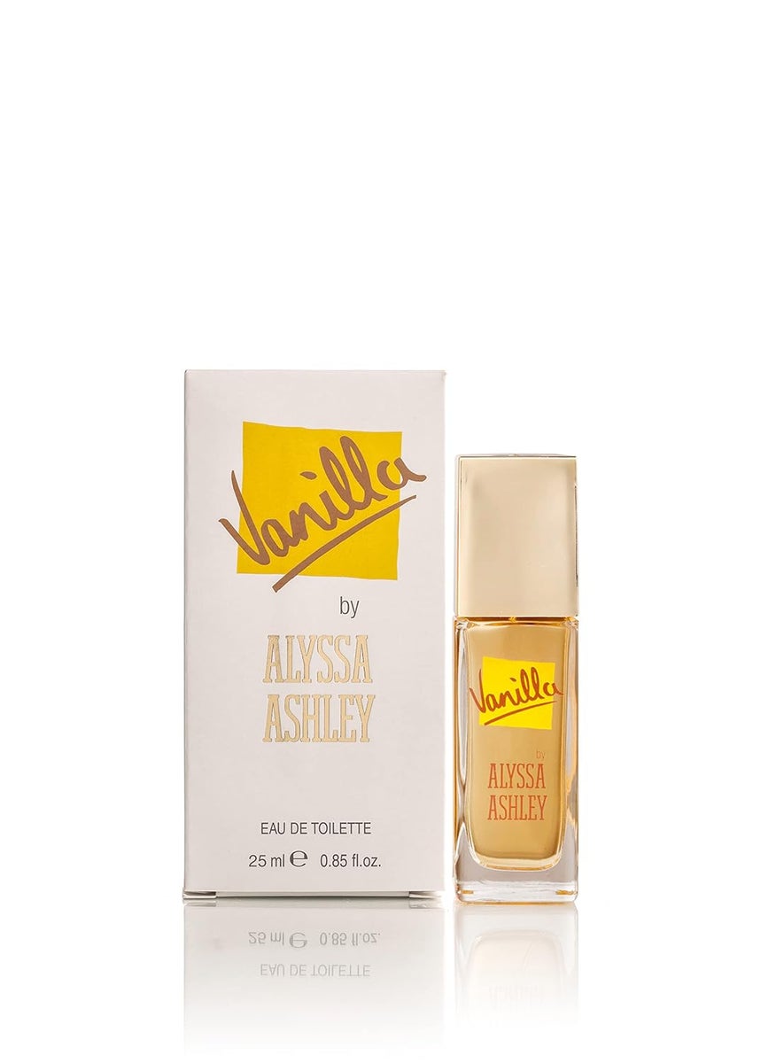 Alyssa Ashley Vanilla - Mini Perfumes for Women - Vanilla Fragrance with White Flowers and White Rose Petals - 0.85 oz EDT Spray