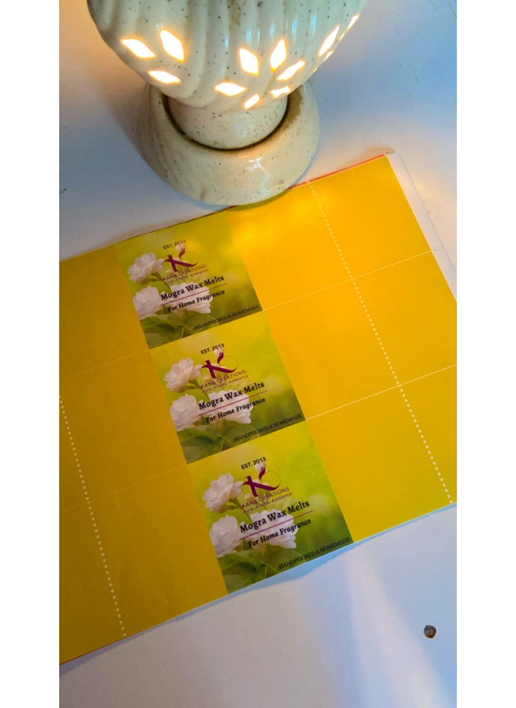 Kana Creations Mogra Fragrance EcoFriendly Wax Highly Scented Hand Poured Wax Melts Premium Gift Packaging of 28 Wax Melts and 3 Tea Lights Made in India