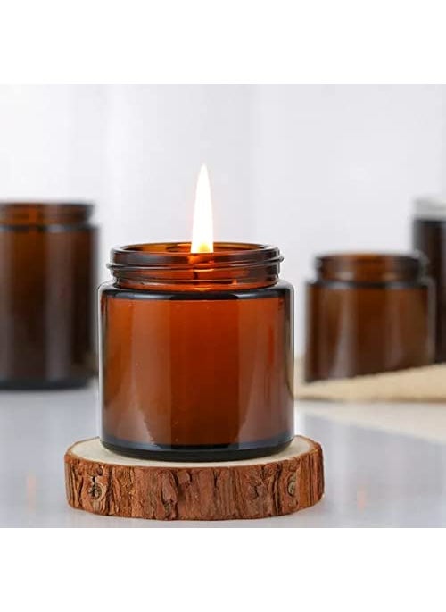 Jarbazaar SUPERSAVER PACK OF 12 PCS 100 GM AMBER GLASS JAR for cosmetics and candle making