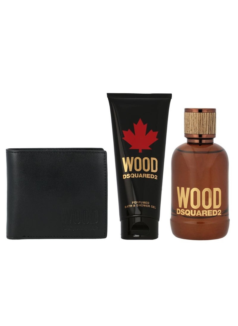 Dsquared2 Wood Pour Homme EDT 3 Piece Gift Set for Men 100ml