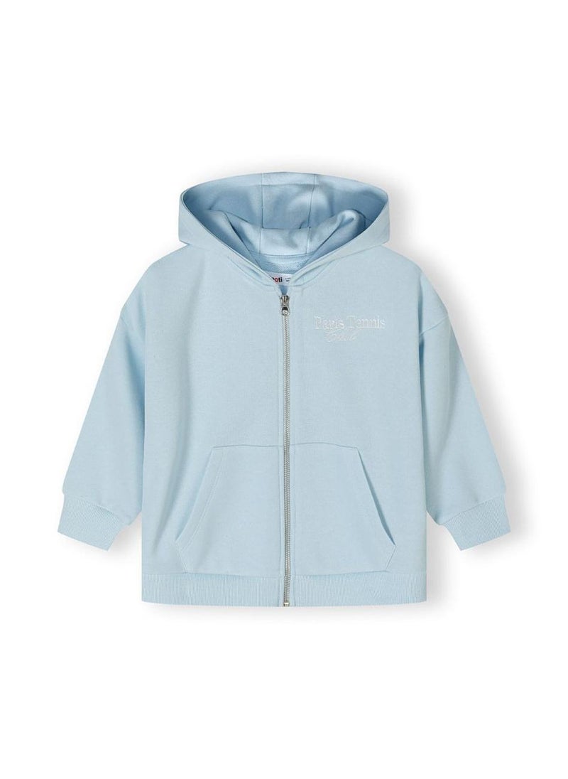 Girls Zip-Up Hoodie with Front Pockets and Hood