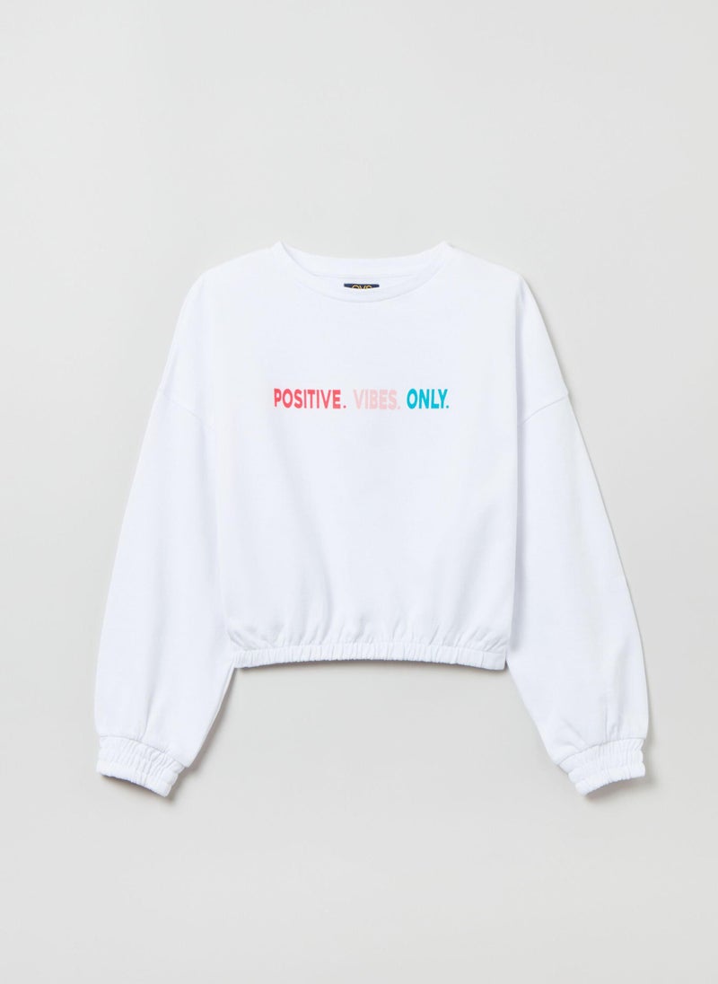 Sweatshirt In  With Printed Lettering