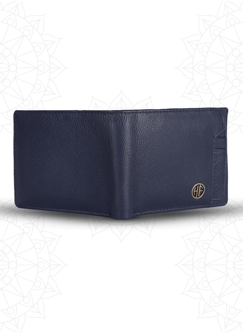 Leather Wallet Combo Gift Set - Men's and Women's Black Wallets with Multiple Card Slots - Perfect for Ramadan, Eid Anniversary, Marriage Gifts and Special Occasions - Blue | DW3S