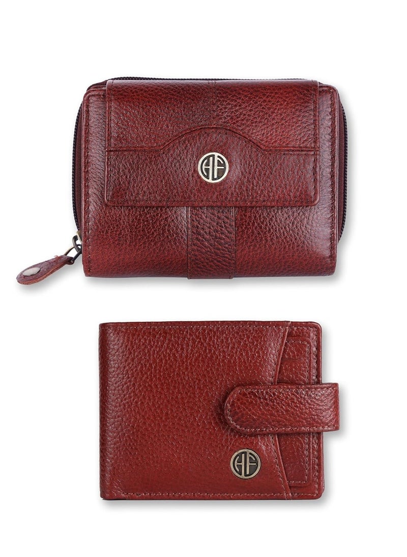 Leather Wallet Combo Gifts Set for Men & Women - Premium Secret Gifts for Men & Colleagues - Men's and Women's Wallets for Anniversary, Marriage Gifts | 21P6
