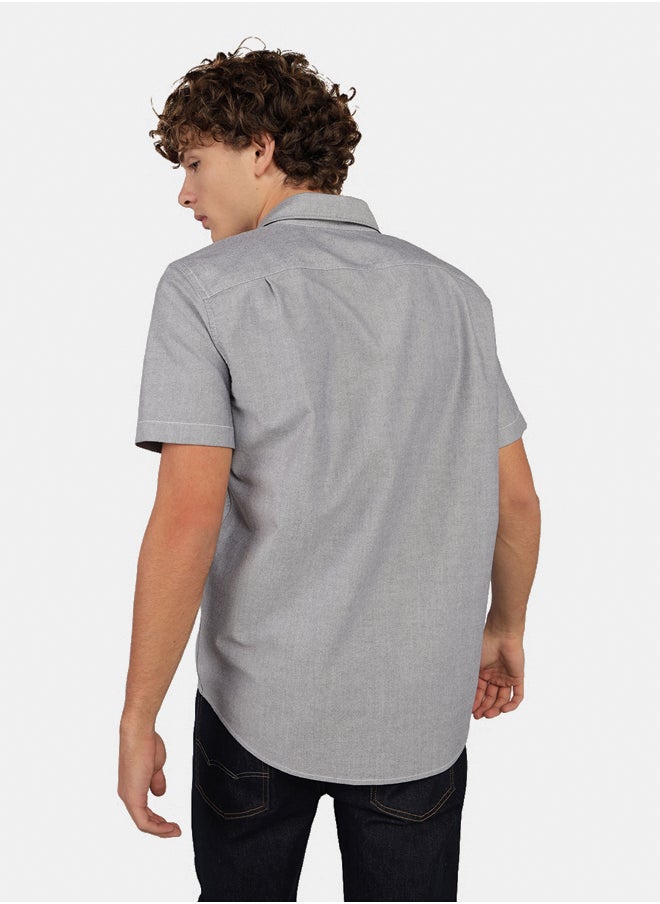 AE Short-Sleeve Slim Fit Button-Up Shirt