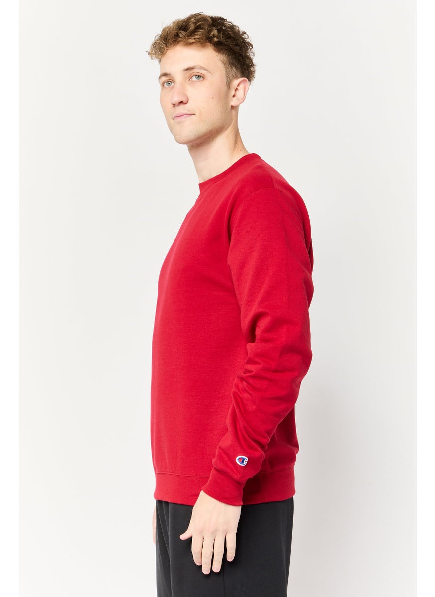 Men Sportswear Fit Long Sleeve Outdoor Sweatshirts, Red