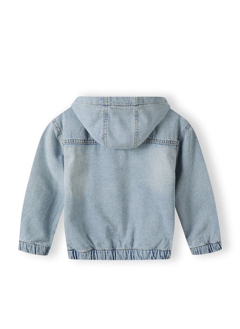 Kids Boys Light Wash Denim Hooded Jacket
