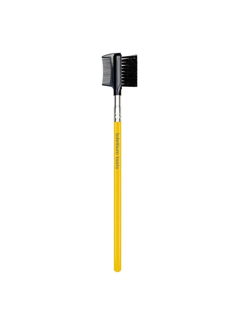 Bdellium Tools Professional Makeup Brush - Studio Series 722 Comb/Brow - With Soft Synthetic Fibers, For Prep Brows & Eyelashes (Yellow, 1pc)