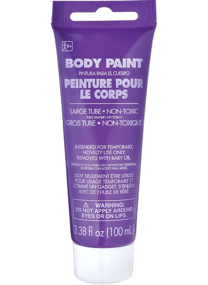 Body Paint for Halloween - 3.38 oz. (1 Pc.) - Vibrant & Easy-to-Apply Costume Makeup, Perfect for Props and Parties, Purple