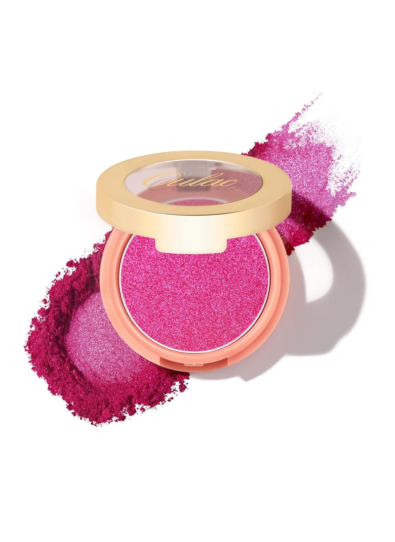 Oulac Fuschia Luminisers Powdery Blusher for Cheeks Face GlowBrighten Skin As Highlighter Makeup Shimmer BlusherBuildable and Vegan Cosmetics48g F12 Razzmatazz