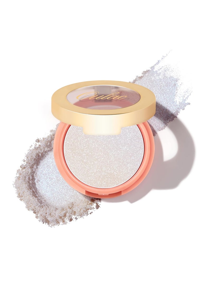 Oulac Holo Highlighter Blush| Intense Subtle Shimmery Blush Creamy Texture| Highlighter Makeup&Eye Topper| Holographic Color Inner Corner Eye| Highlighter Illuminator| 4.8g F14 Blue Moon
