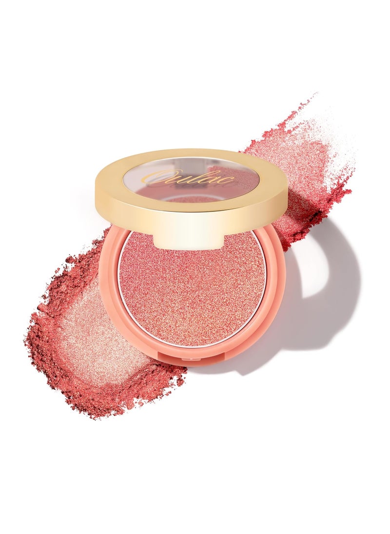 Oulac Luminous Blush Makeup Glow Coral GoldSubtle Shimmery Creamy Powdery Blush Highlighter Cheek PigmentedBlendable  Light to Medium Skin Tone Vegan  CrueltyFree 48g F03 Sweet Date
