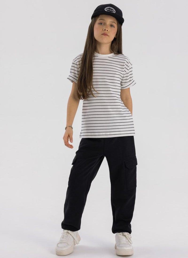 Kids Girls Cotton Cargo Joggers