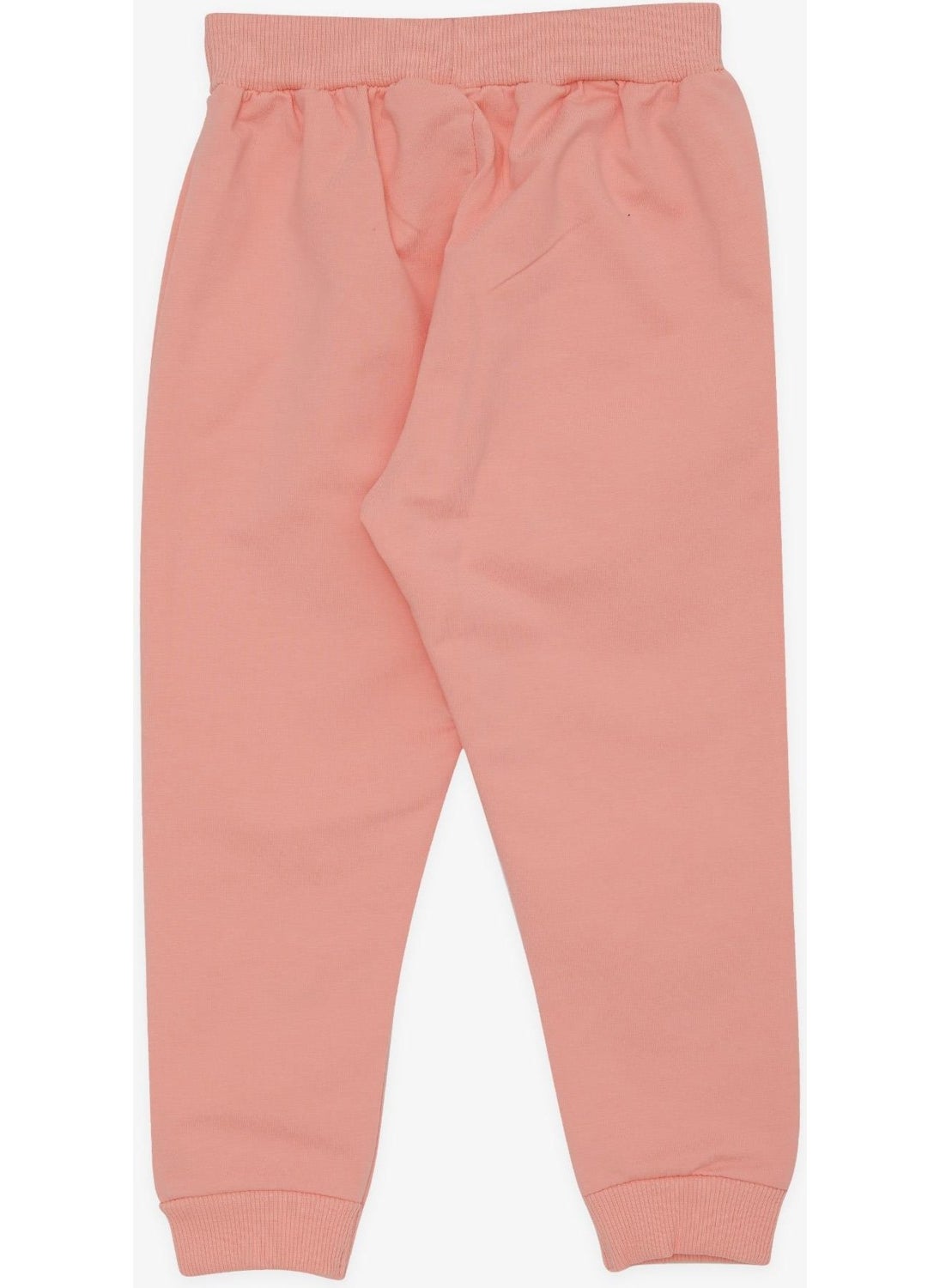 Girls' Sweatpants with Cute Teddy Bear Embroidery, Age 1-4, Salmon