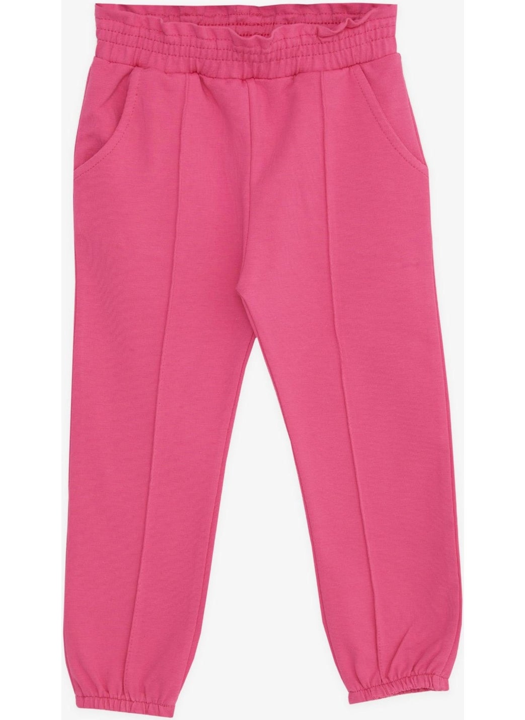 Girls' Sweatpants with Elastic Waist Pocket, Age 1-4, Fuchsia