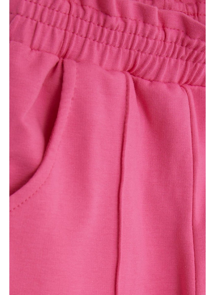 Girls' Sweatpants with Elastic Waist Pocket, Age 1-4, Fuchsia