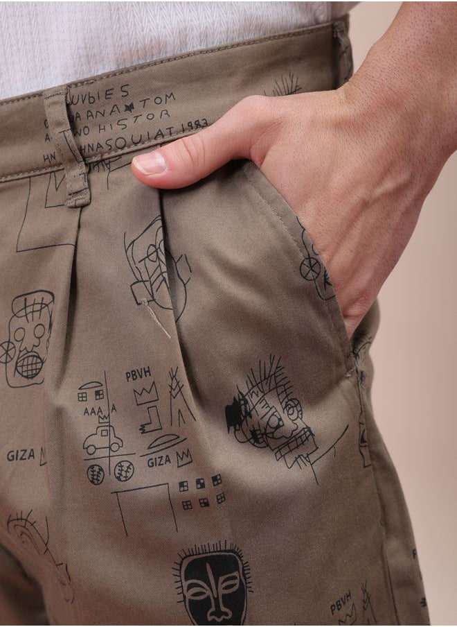 Men Relaxed Fit Stretchable Graphic Printed Mid-Rise Resort Wear Shorts