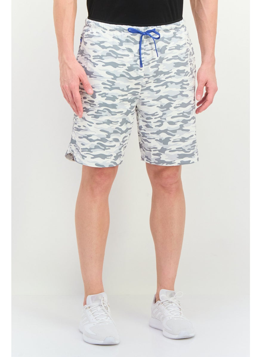 Men Drawstring All Over Print Basic Shorts, Multicolor