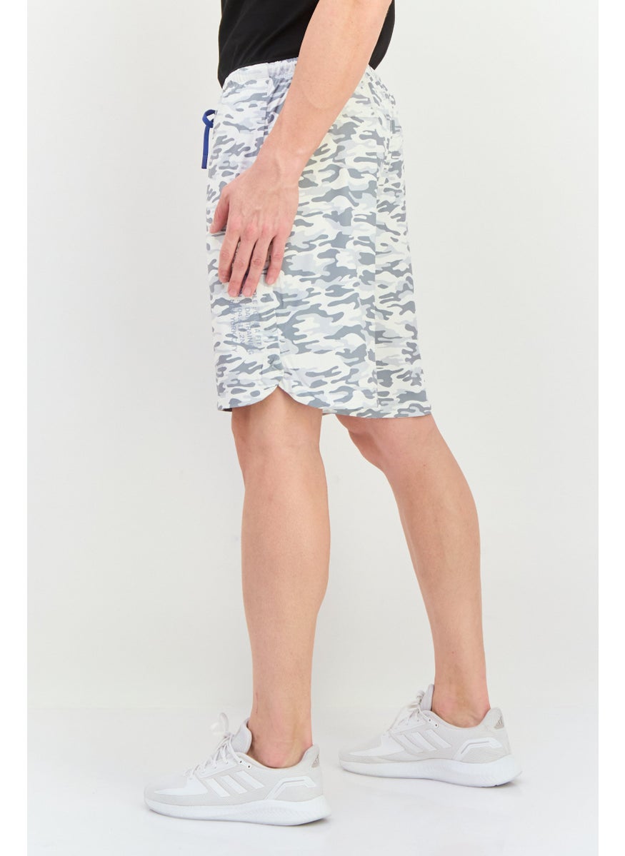 Men Drawstring All Over Print Basic Shorts, Multicolor