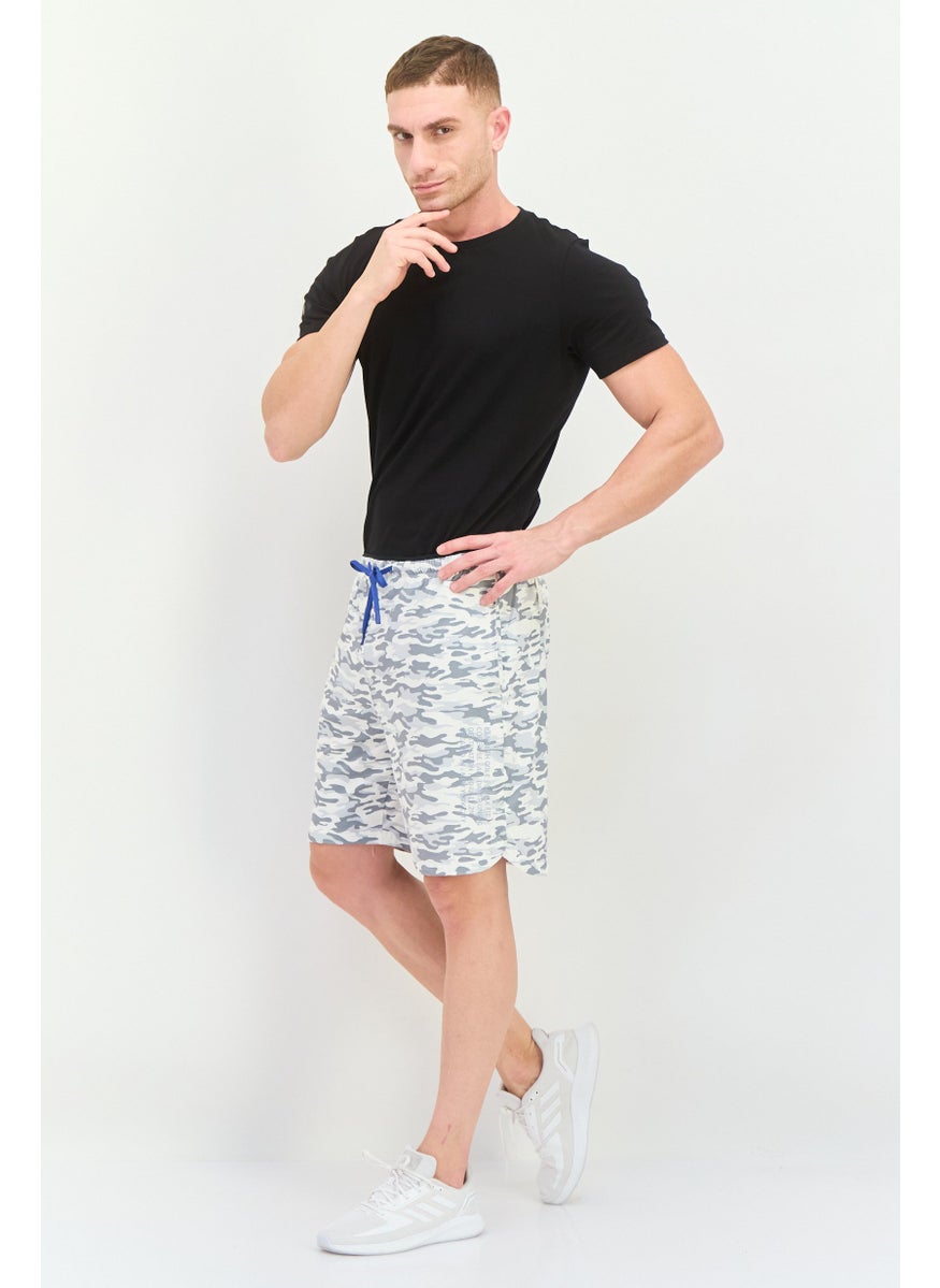 Men Drawstring All Over Print Basic Shorts, Multicolor