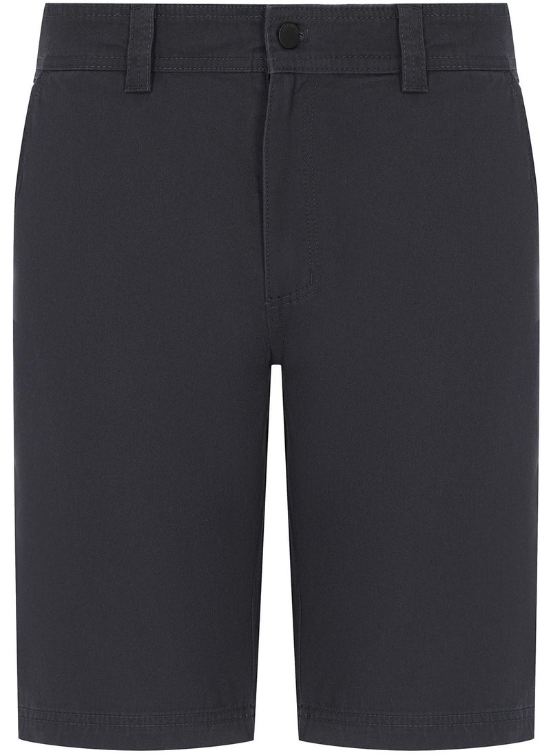 Men's Shorts Black, Outventure, Soft Cotton Fabric, Breathable, Straight Cut, 4 Pockets for Practical Storage, Ideal for Summer Adventures