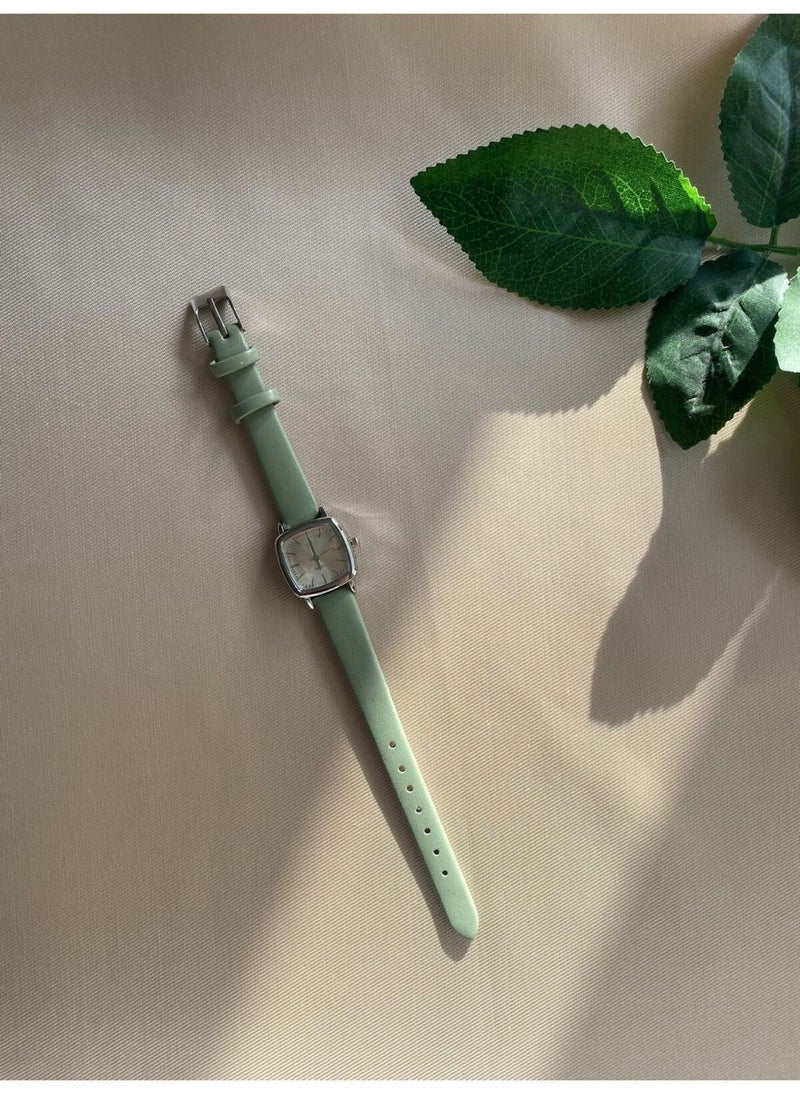 Bs Still Retro Minimal Leather Band Women's Wristwatch