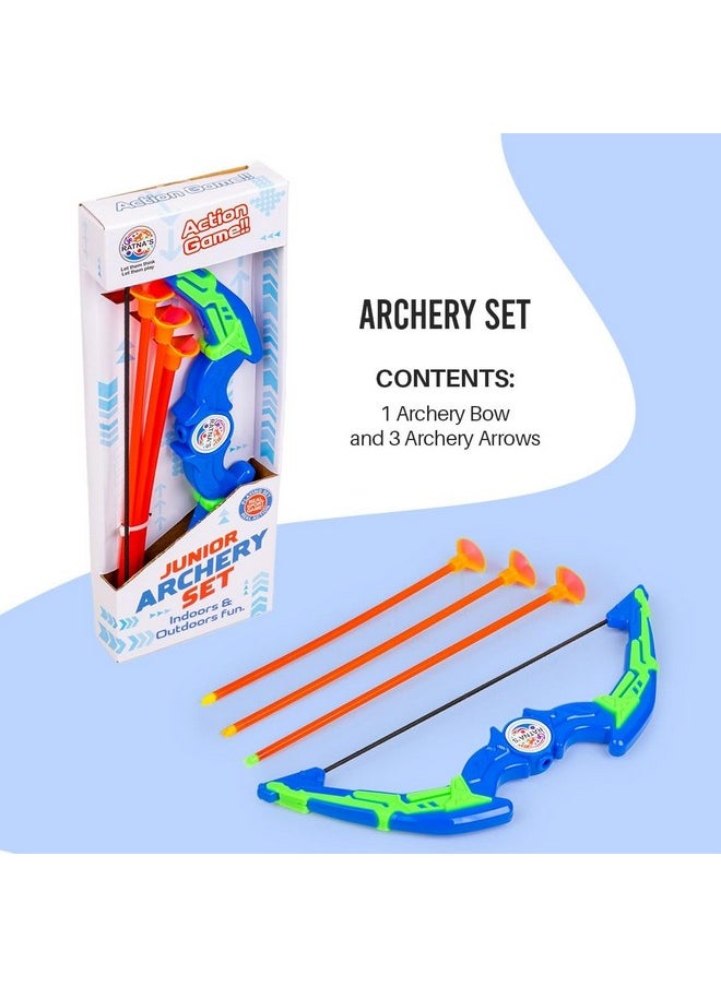 Ratna's Junior Archery Set with 1 Bow and 3 Arrows Small & Compact Size Indoor & Outdoor Fun Travel Games for Kids