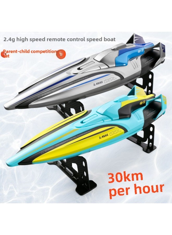 High Speed Remote Control Boat High Horsepower Speedboat Waterproof Upper Large Electric Children's Boy's Nets Boat Model Toy Boat-Color:Advanced 35cm -Specifications:Standard Single Battery