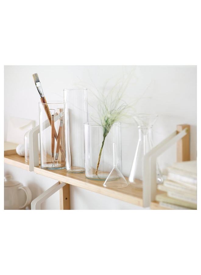 Vase, set of 3, clear glass