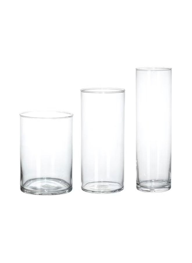 3-Piece Vase Set Clear 10cm