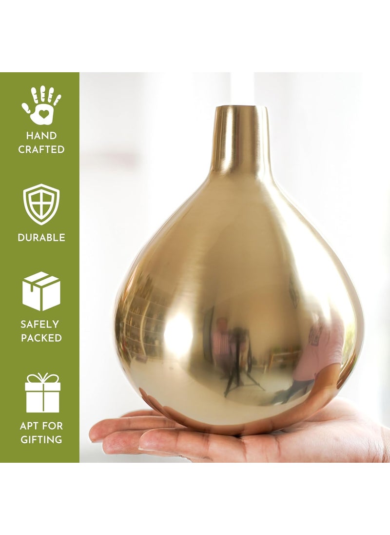 Behoma Metal Golden Flower Vase for Home Decor Bedroom Living Room Office Wedding Table Decorative Item for Festivals Birthday Gold Tall Vase Flower Not Included