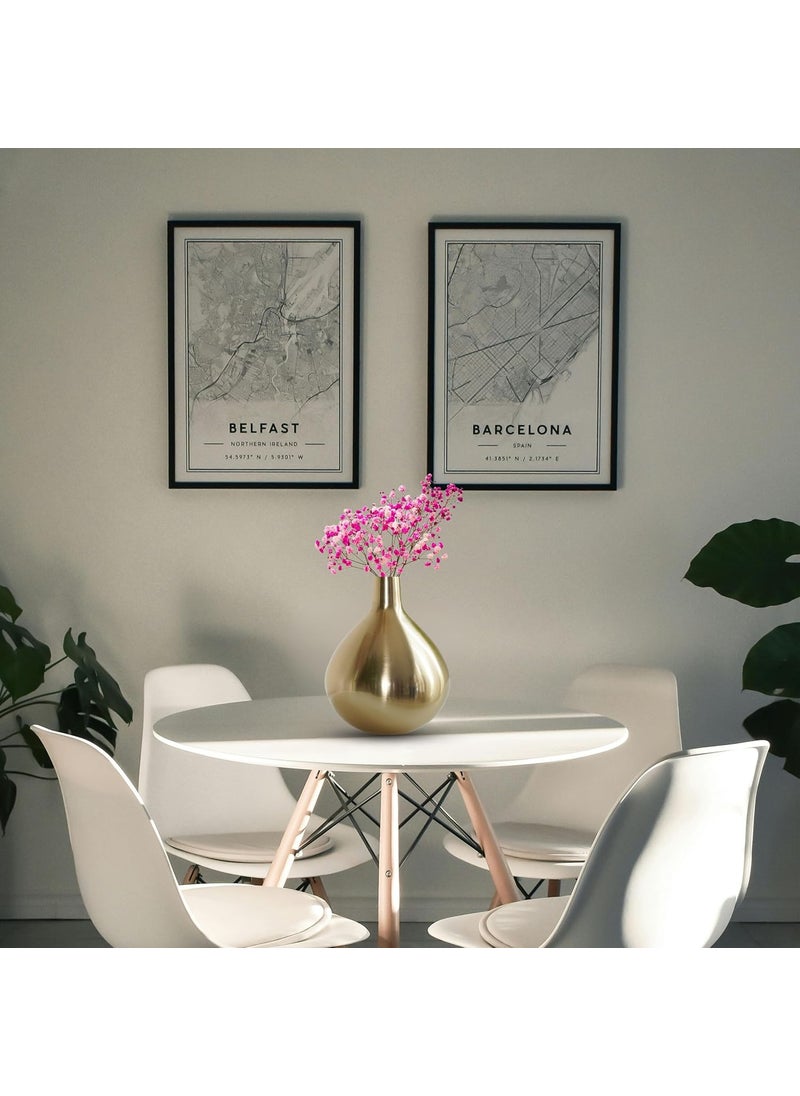 Behoma Metal Golden Flower Vase for Home Decor Bedroom Living Room Office Wedding Table Decorative Item for Festivals Birthday Gold Tall Vase Flower Not Included