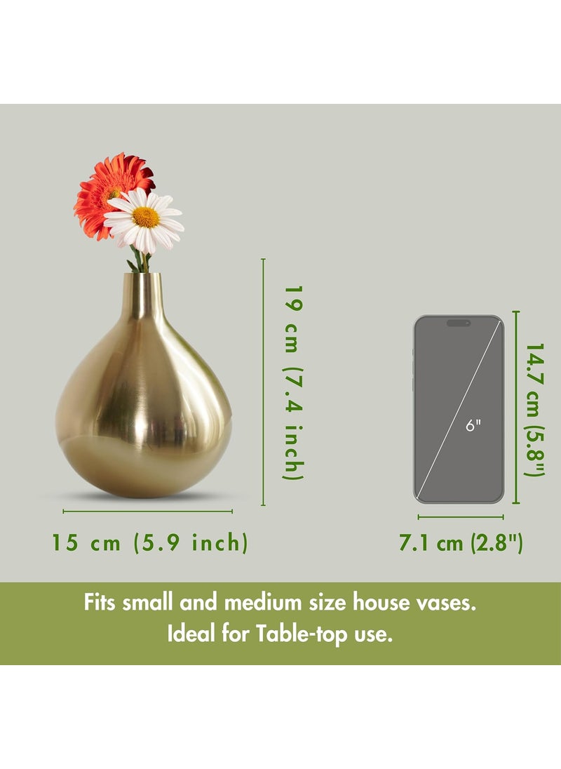 Behoma Metal Golden Flower Vase for Home Decor Bedroom Living Room Office Wedding Table Decorative Item for Festivals Birthday Gold Tall Vase Flower Not Included