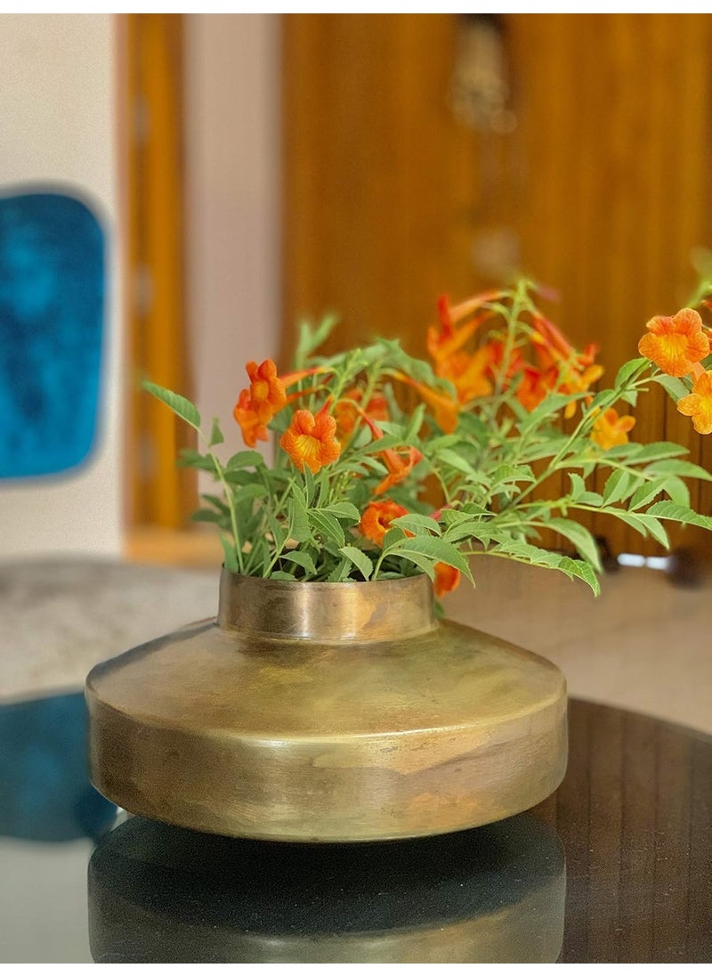 Urban Born Hand Crafted Metal Flower Vases Metal Vase for Weddings Events Decorating Flowers Office or Home Decor Antique Brass