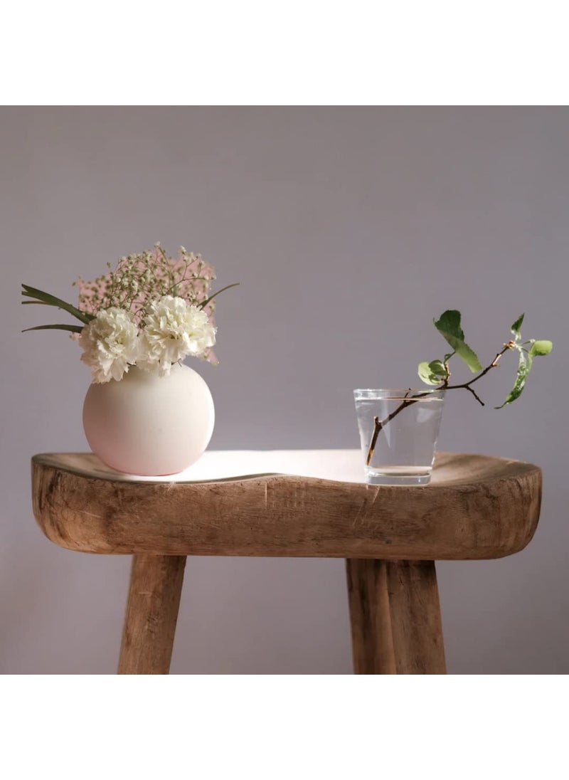 Craftribal Ceramic Round Vase Flower Vase Ceramic Vase Round Shaped Vase Modern Vase Home Decor Centrepiece Decor Piece 55 inches White