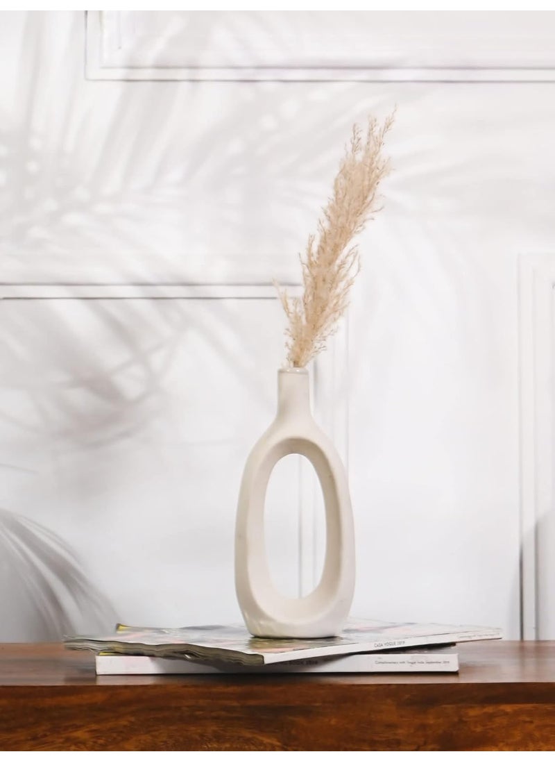 Purezento Modern Decorative Kieko Vases for Home Decor Centerpieces Kitchen Office or Living Room with Unique Quality for Home Decor Center Table Flowers PotPack of 2 12 8 Inch White