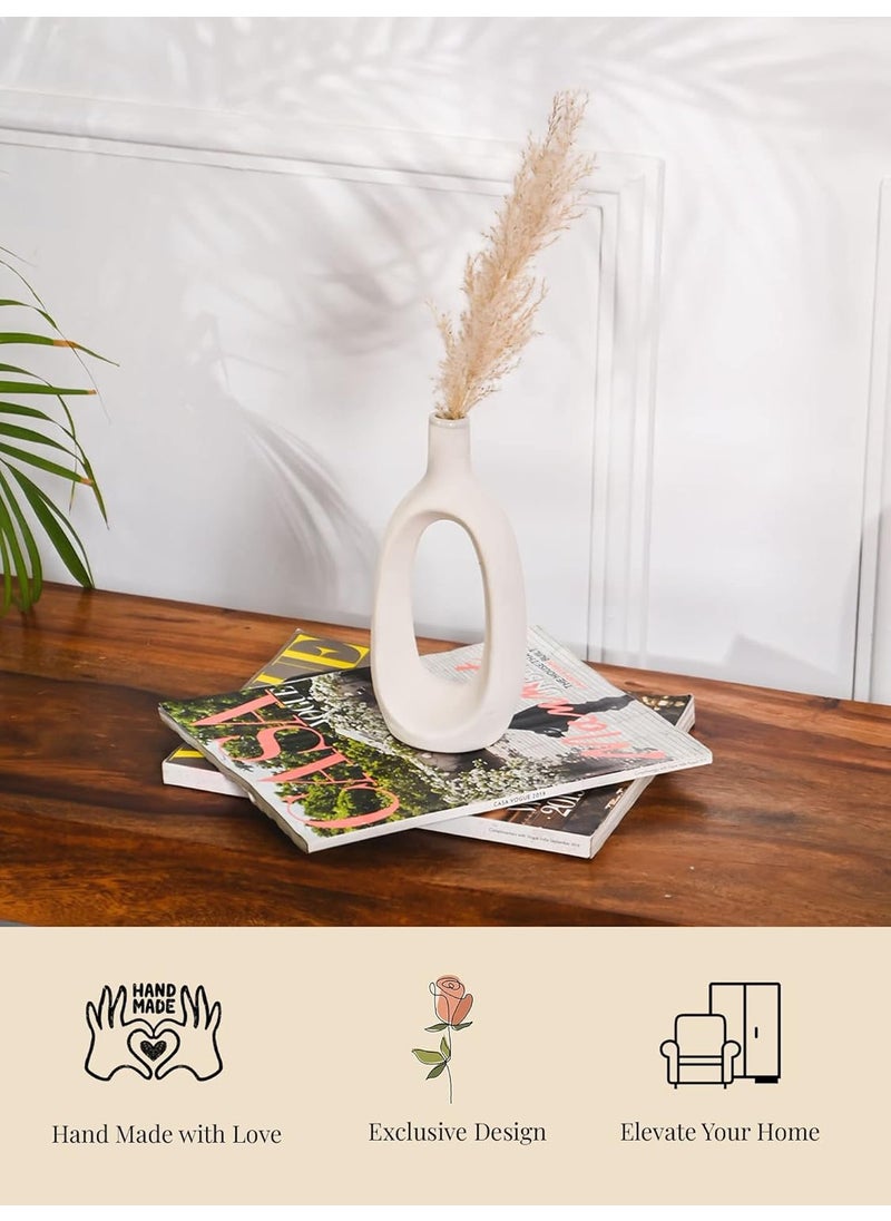 Purezento Modern Decorative Kieko Vases for Home Decor Centerpieces Kitchen Office or Living Room with Unique Quality for Home Decor Center Table Flowers PotPack of 2 12 8 Inch White