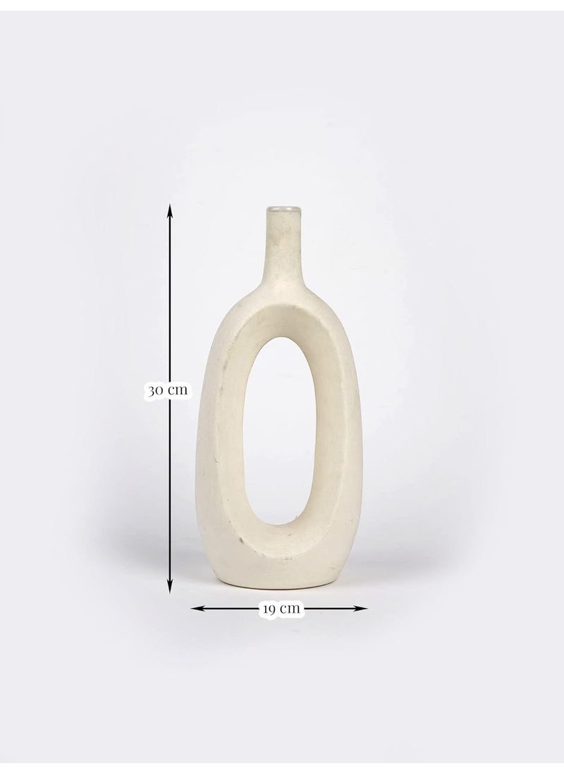 Purezento Modern Decorative Kieko Vases for Home Decor Centerpieces Kitchen Office or Living Room with Unique Quality for Home Decor Center Table Flowers PotPack of 2 12 8 Inch White