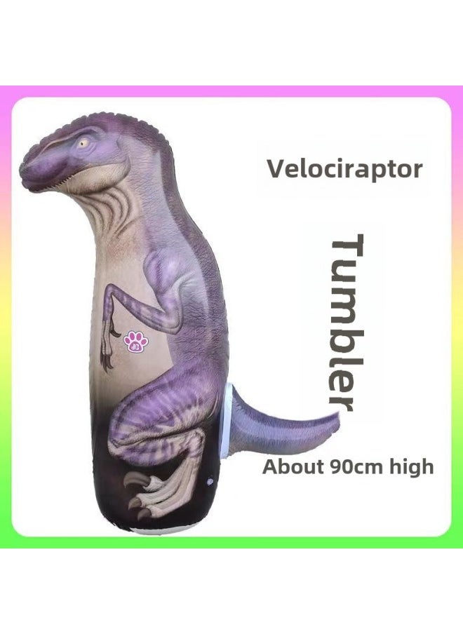 A Generation Of Inflatable Tumbler Children 90cm Small Baby Toys Kindergarten Gift To Push The Stall Animals-Color:Velociraptor About 90cm-Specifications: Match: Air Cylinder Repair Subsidy