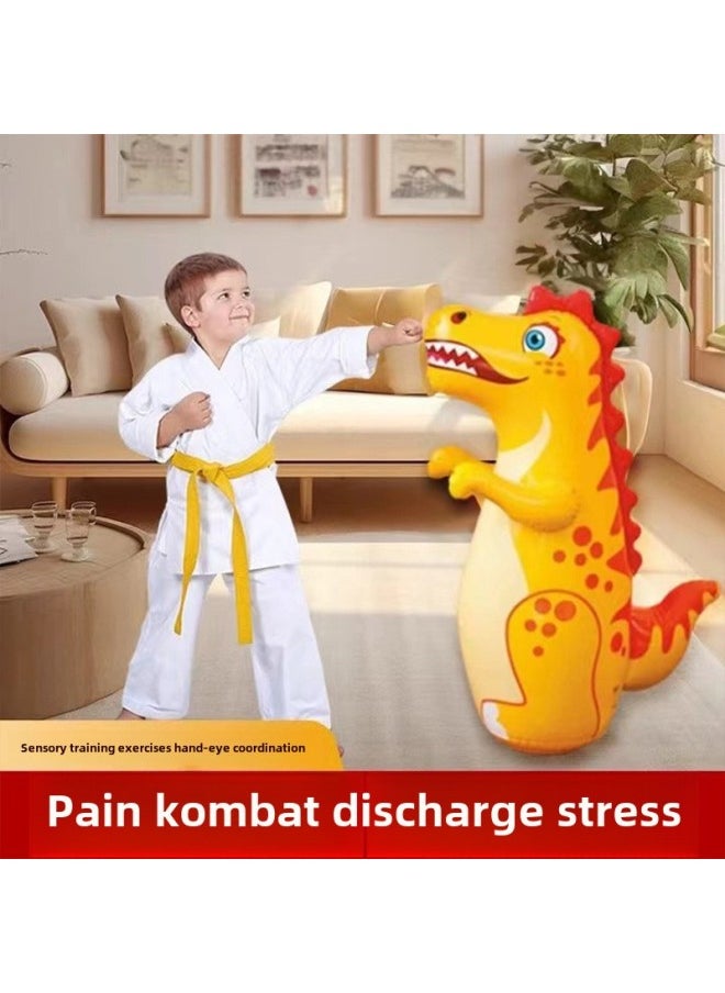 Inflatable Tumbler Large Dinosaur Dolphin Toy Children's Decompression Exercise Educational Fitness Toys Internet Popular Boxing Old-Color:Green Dinosaur Manual Pneumatic Cylinder