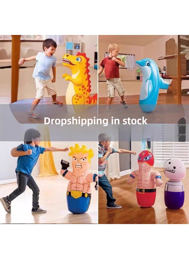 A Generation Of Inflatable Tumbler Children 90cm Small Baby Toys Kindergarten Gift To Push The Stall Animals-Color:Velociraptor About 90cm-Specifications: Matching: Air Cylinder Repair Subsidy 22cm Air Hammer