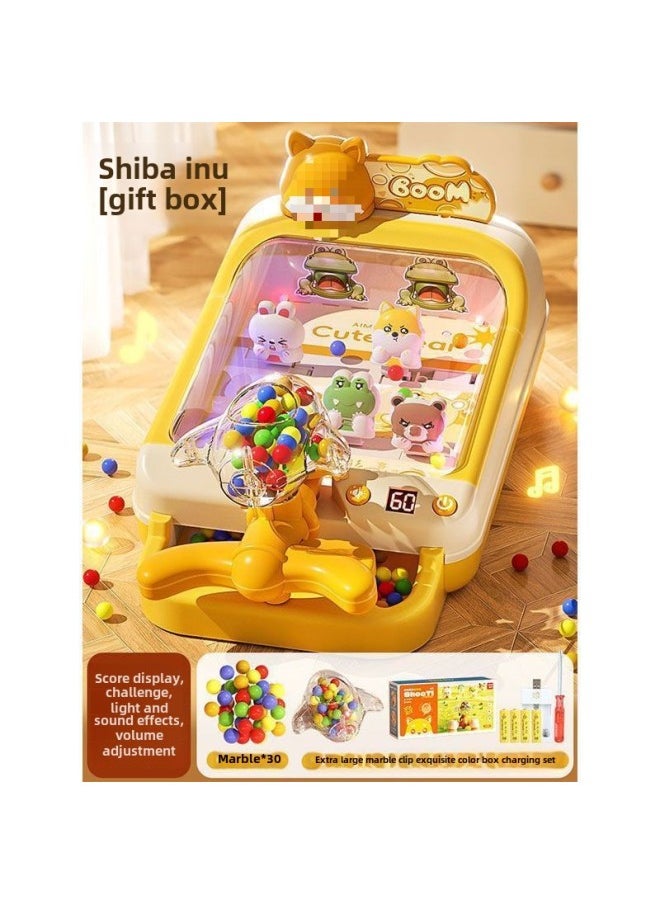 2025 Electric Pinball Machine Shooting Game Machine Beads Puzzle Concentration Parent-child-Specification:[exquisite Gift Box] Yellow Shiba Inu Pinball Machine 30 Beads - Rechargeable Version