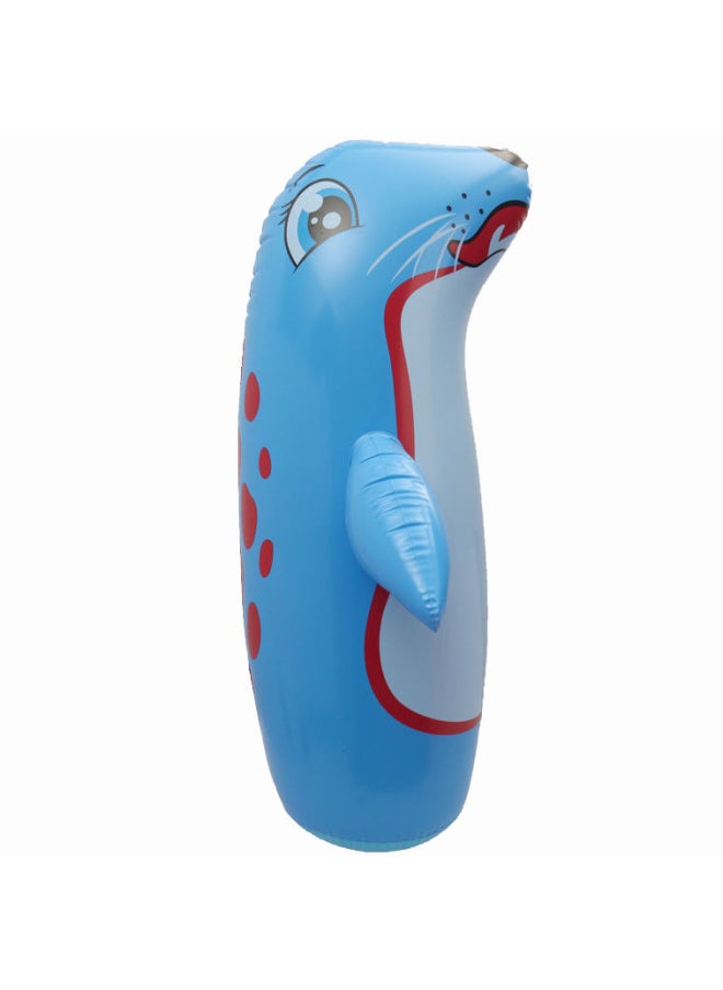 A Generation Of Inflatable Tumbler Children 90cm Small Baby Toys Kindergarten Gift To Push The Stall Animals-Color:Thickened Blue Sea Leopard About 90cm-Specifications:Match: Air Cylinder + Repair Subsidy