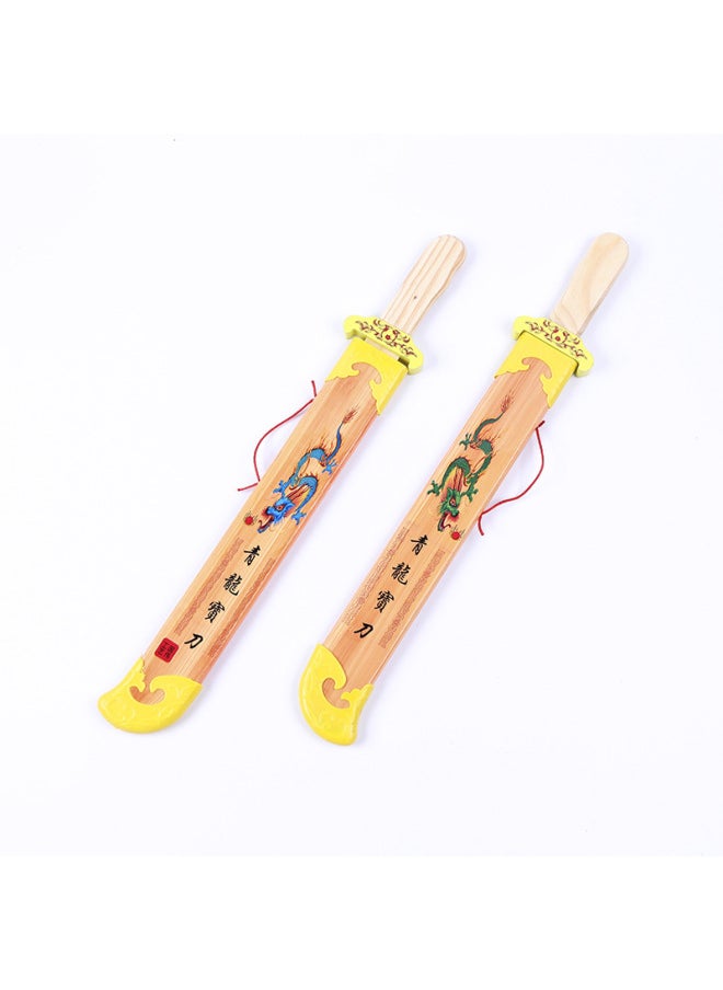 Direct Bamboo Sword Wooden Sword Wooden Sword Model Dragon Sword Warrior Props Model Stall Scenic Spot Wholesale-Color:Whole Bamboo Tai Chi