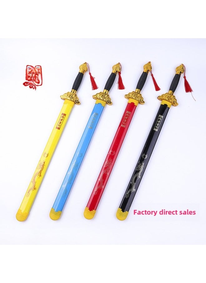 Direct Bamboo Sword Wooden Sword Wooden Sword Model Dragon Sword Warrior Props Model Stall Scenic Spot Wholesale-Color:Whole Bamboo Tai Chi