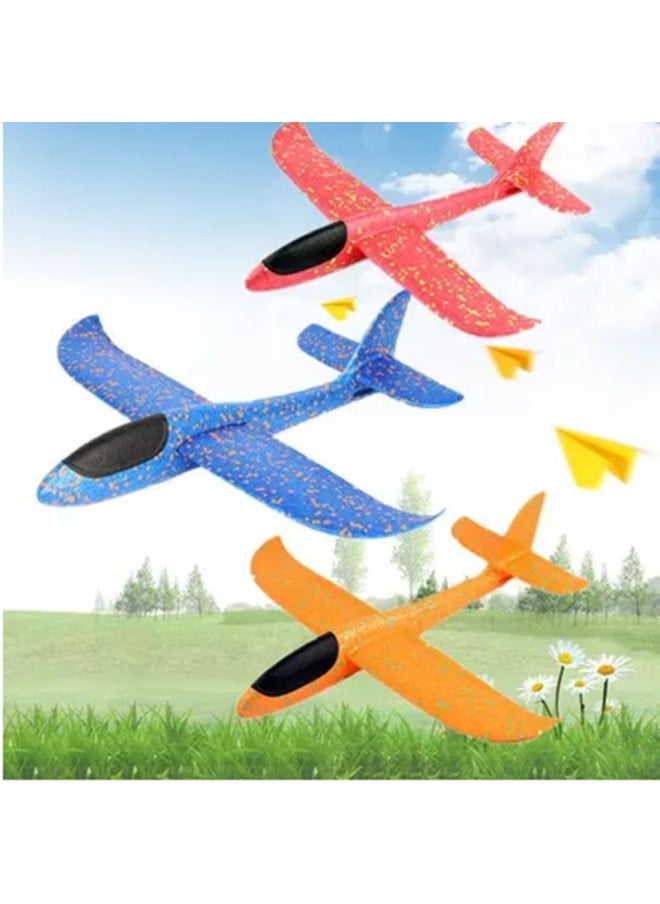 Hand-throwing Foam Soft Plane 48cm Fall-resistant Glider Model EPP Ultra-light Material Children's Outdoor Toys Wholesale-Color:Whole Body Glowing Orange