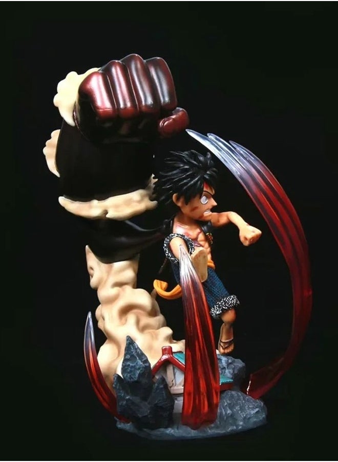 One Piece Big Fist Luffy Action Figure Decorative Resin Sculpture Home Decor Statue, Art Figurine Home Ornament Decoration for Office, Living Room, Bedroom, Book Shelf, TV Cabinet, Desktop